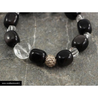 Bracciale d'Ossidiana argento