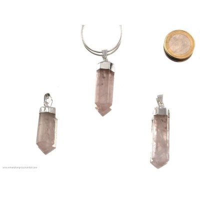 Punta al quarzo rosa con montatura in argento - 1 pezzo