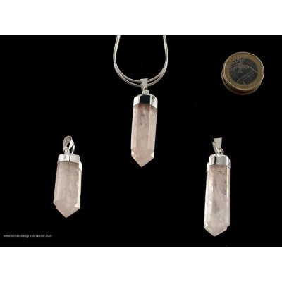 Punta al quarzo rosa con montatura in argento - 1 pezzo