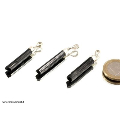 Ciondolo tormalina nera argento 925
