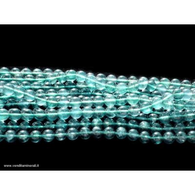 Filo a catena di sfere di fluorite blu / verde 10 mm