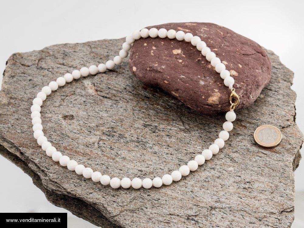 Catena di sfere di barite 8 mm / 50 cm