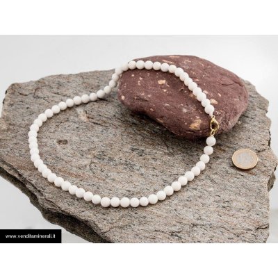 Catena di sfere di barite 8 mm / 50 cm