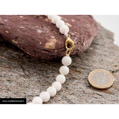 Catena di sfere di barite 8 mm / 50 cm