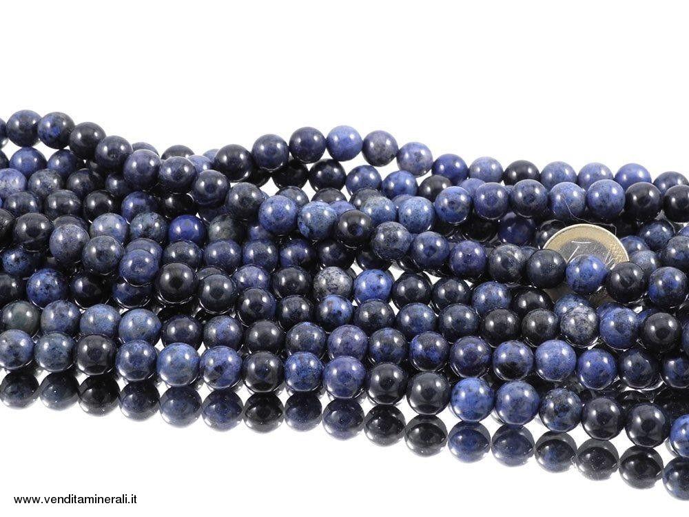 Filo a catena con sfere di Dumortierite 10 mm