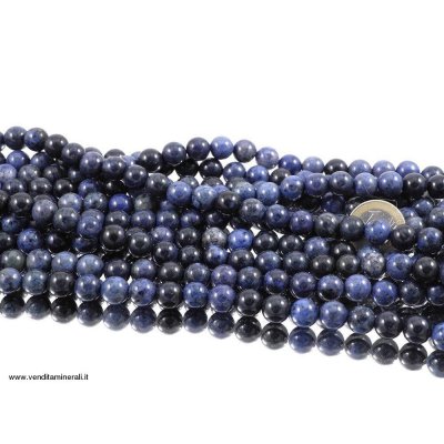 Filo a catena con sfere di Dumortierite 10 mm