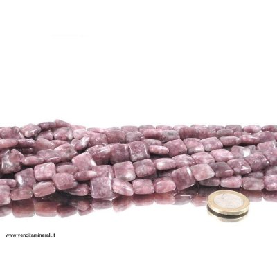 Filo a catena a forma di rettangolo in lepidolite