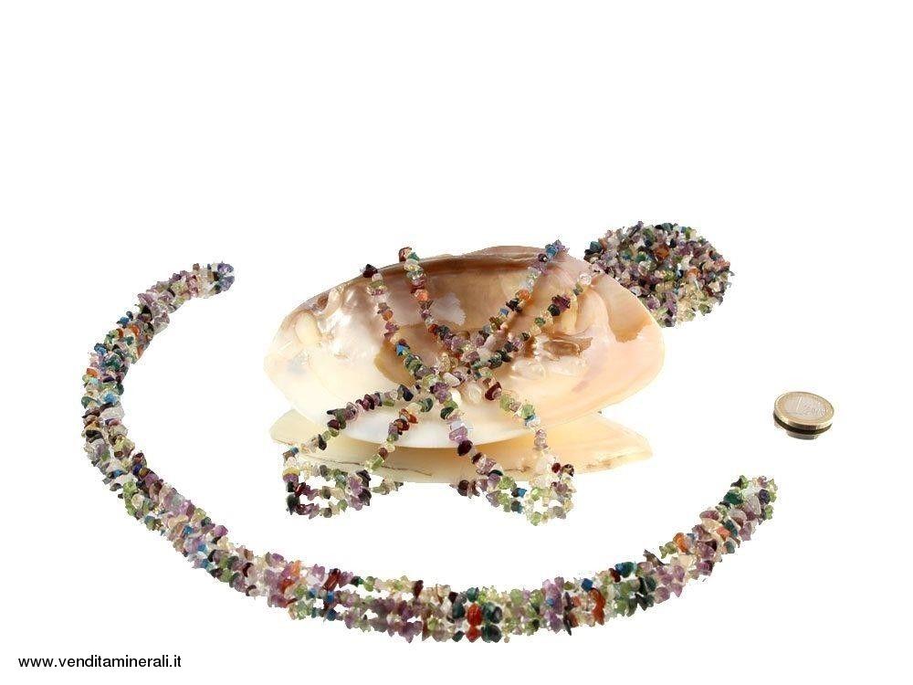 Mix colorato - lunga catena a forma di 'disco'