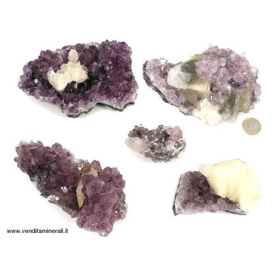 Ametista pezzi di Drusa con Calcite - 1kg