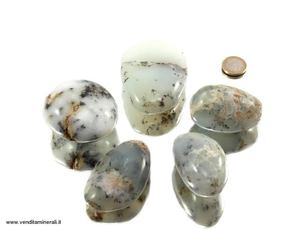 Agata con depositi di tipo dendritico Pebbles / XL burrattato - 0,5 kg