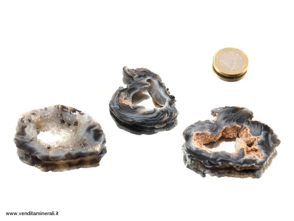 Agata grezza a fette - 3 pezzi