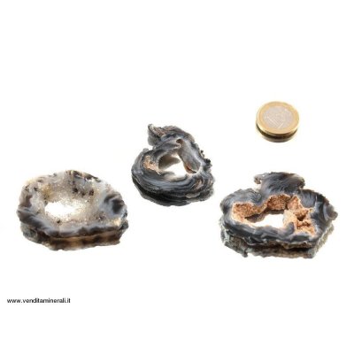 Agata grezza a fette - 3 pezzi