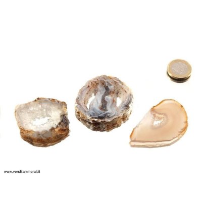 Agata grezza a fette - 3 pezzi