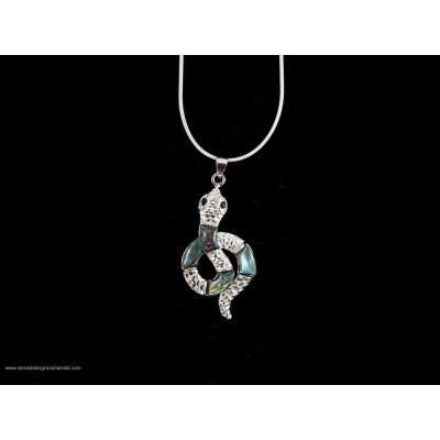 Ciondolo serpente - conchiglia abalone