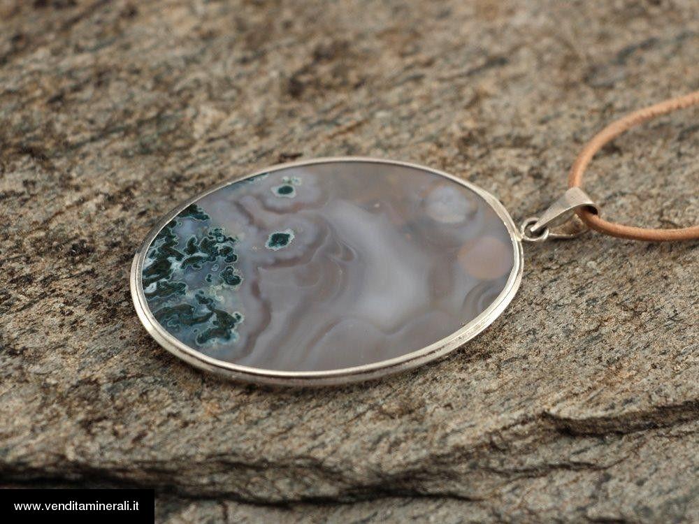 Ciondolo in agata di muschio