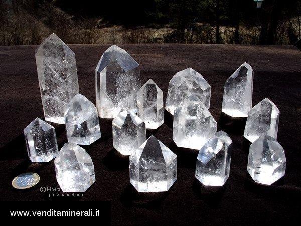 Cristalli di roccia - lucidati - qualita' A - 0,5 kg