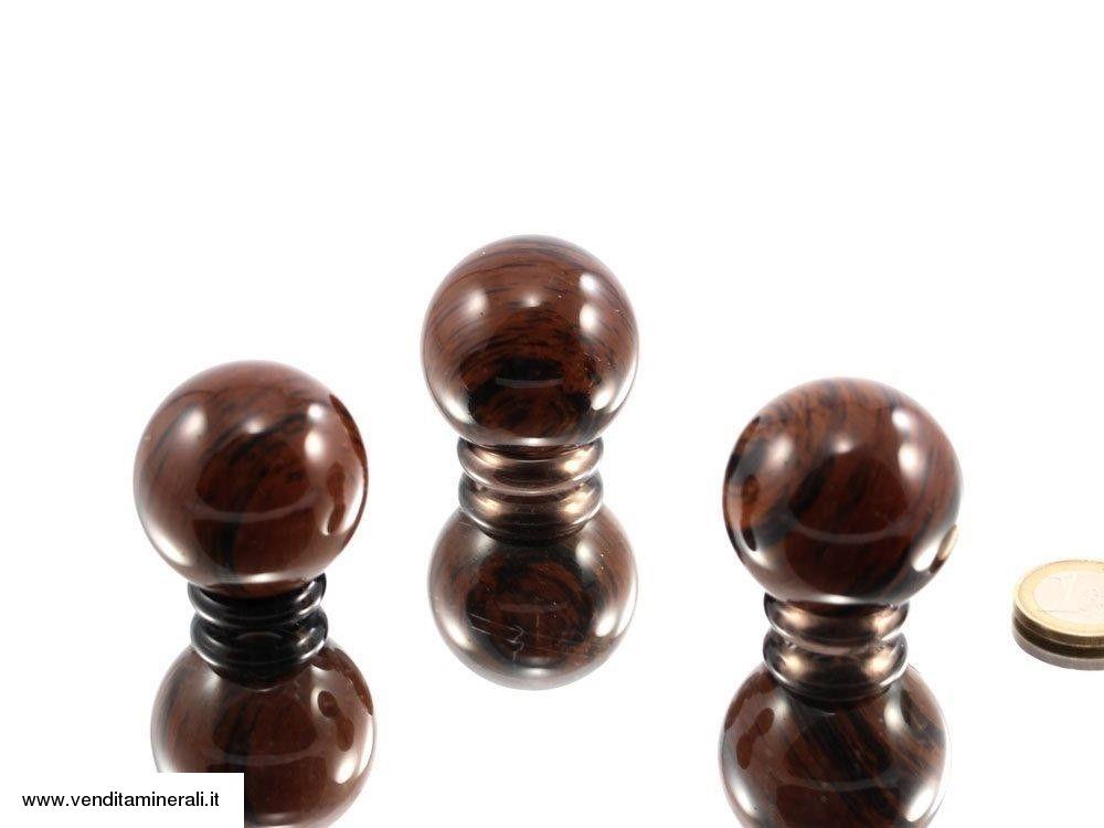 Sfera di ossidiana di mogano 4 cm