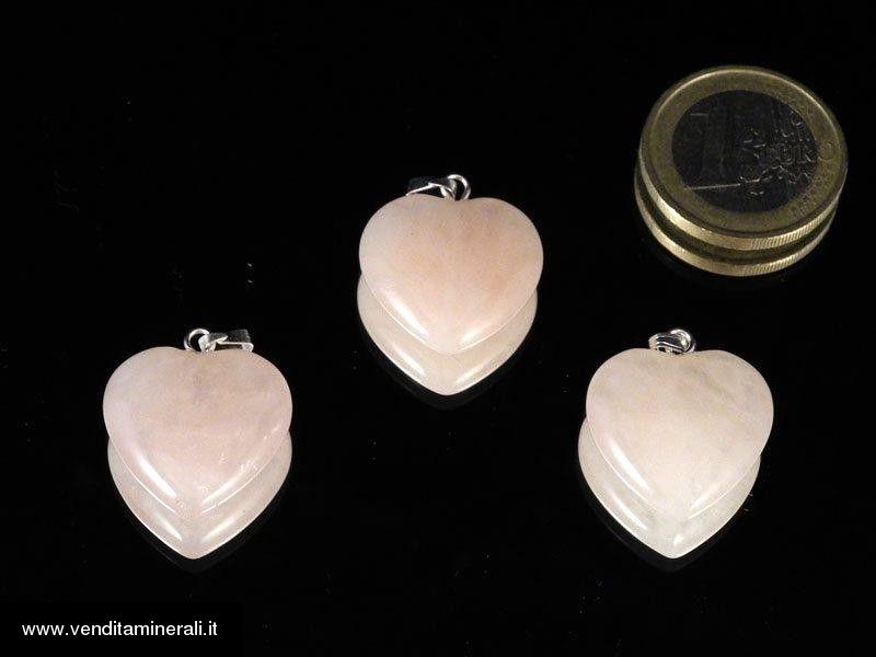 Pendenti di quarzo rosa - 20 mm - 10 pezzi