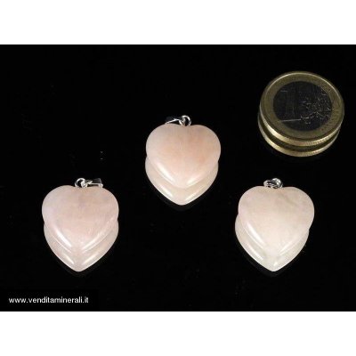 Pendenti di quarzo rosa - 20 mm - 10 pezzi