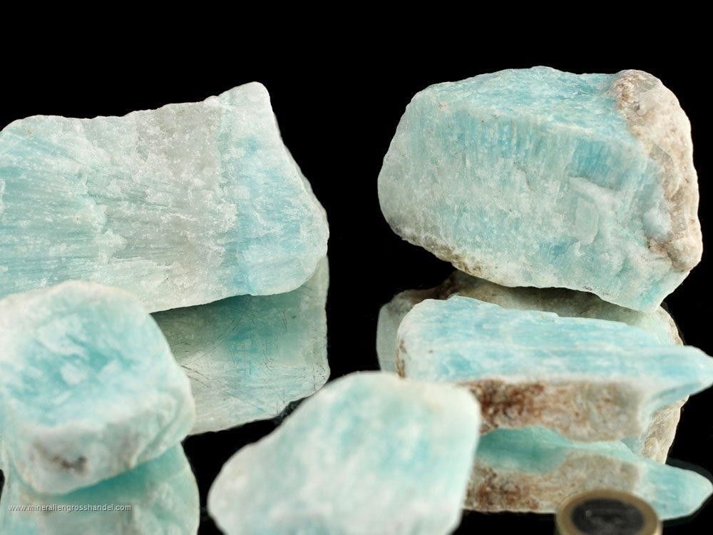 Aragonite pietre azzurre chiare / blu