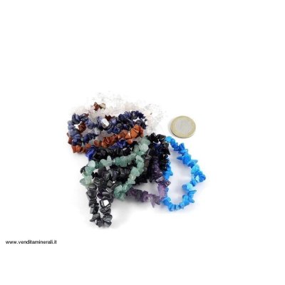 Kit di 30 pezzi braccialetti di varie pietre in scheggia con cordino elastico