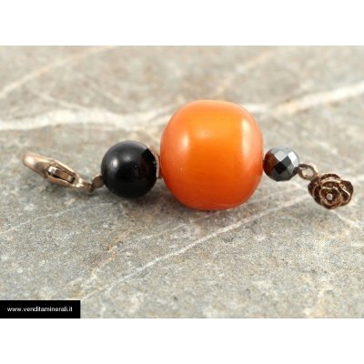 Ciondolo ambra con iperstene