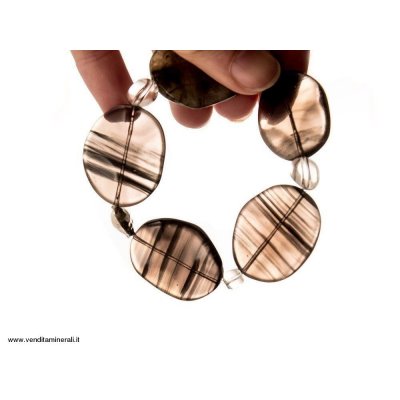 Bracciale con lamelle d'ossidiana