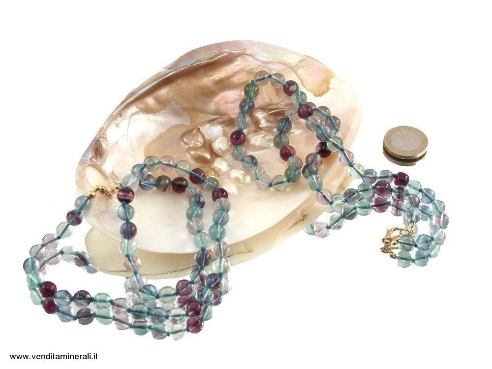 Catena di sfere di fluorite 8 mm