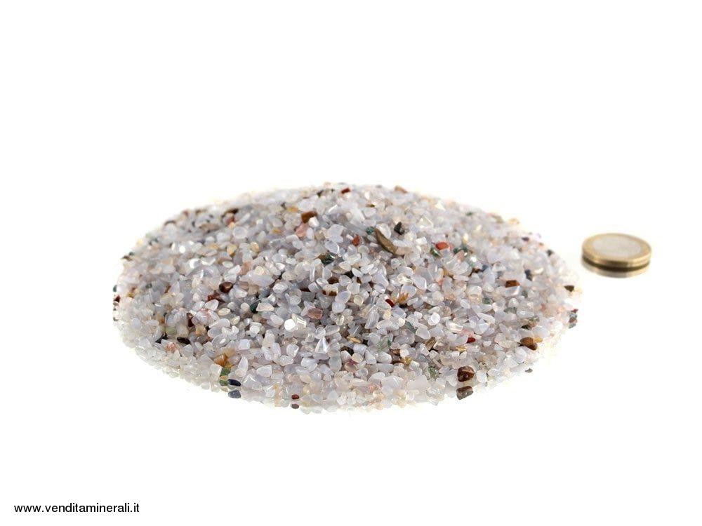 Calcedonio in micro pietre martellate blu 0,5 kg