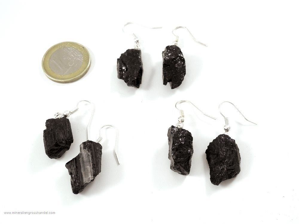 Orecchini neri in tormalina