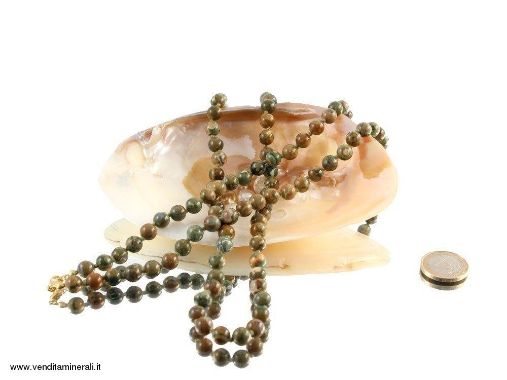 Catena a sfera di riolite 8 mm / 50 cm