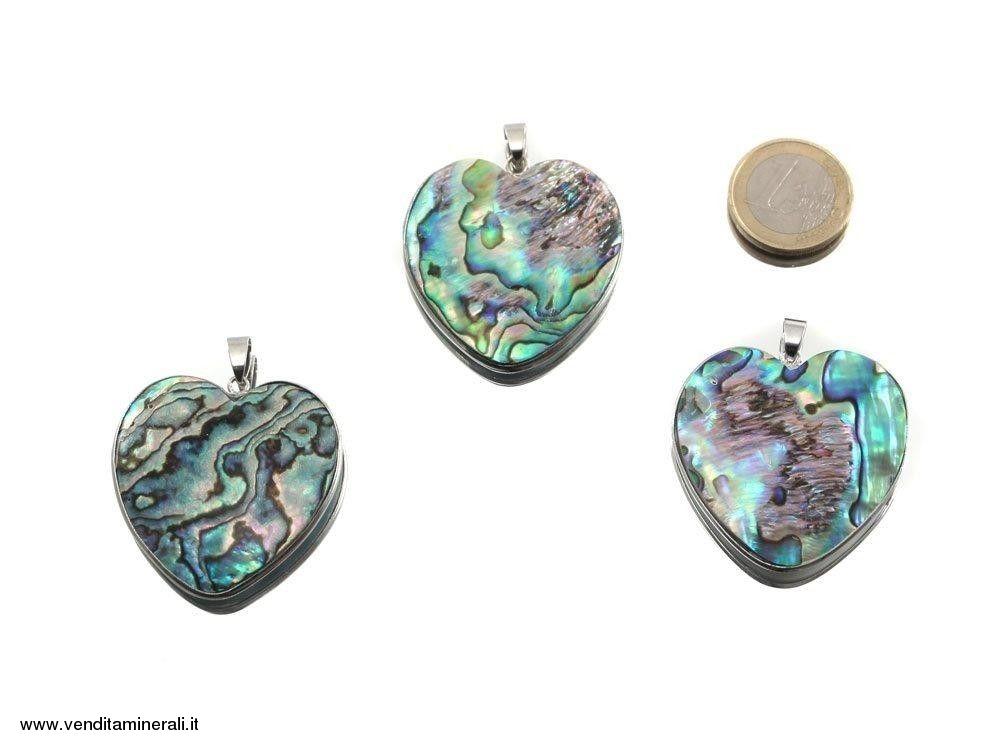 Ciondolo cuore di conchiglia abalone