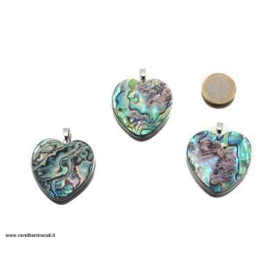 Ciondolo cuore di conchiglia abalone