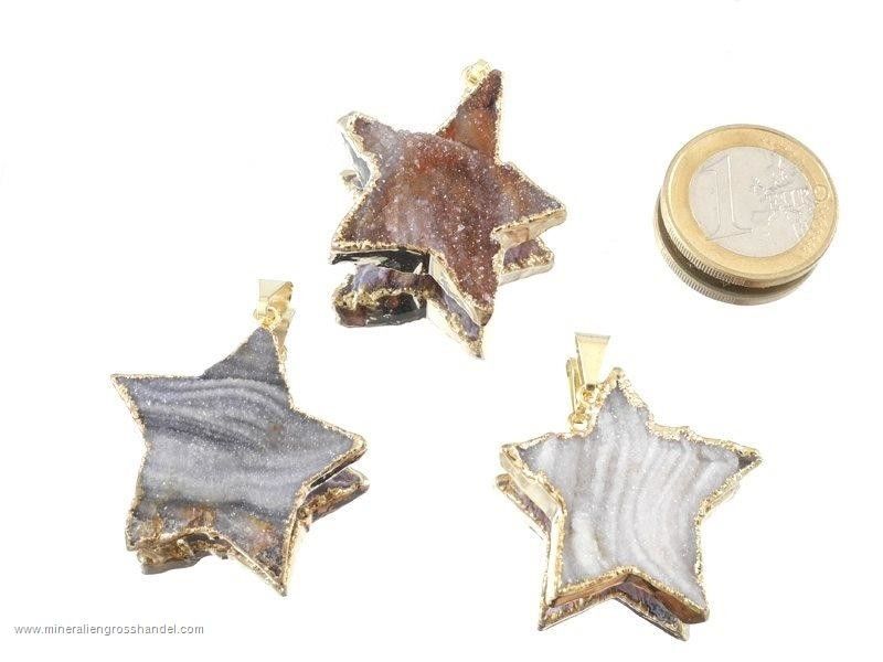 Ciondolo stella agata serpente argento / oro