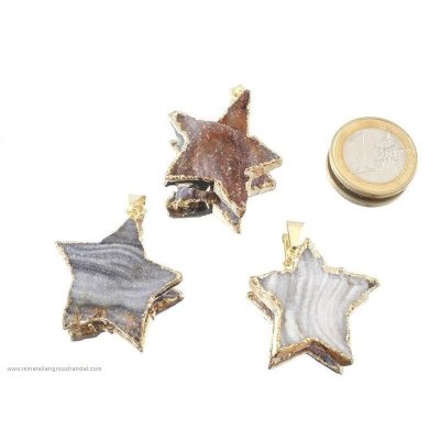 Ciondolo stella agata serpente argento / oro