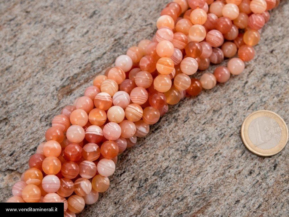 Agata arancione del Botswana 8 mm