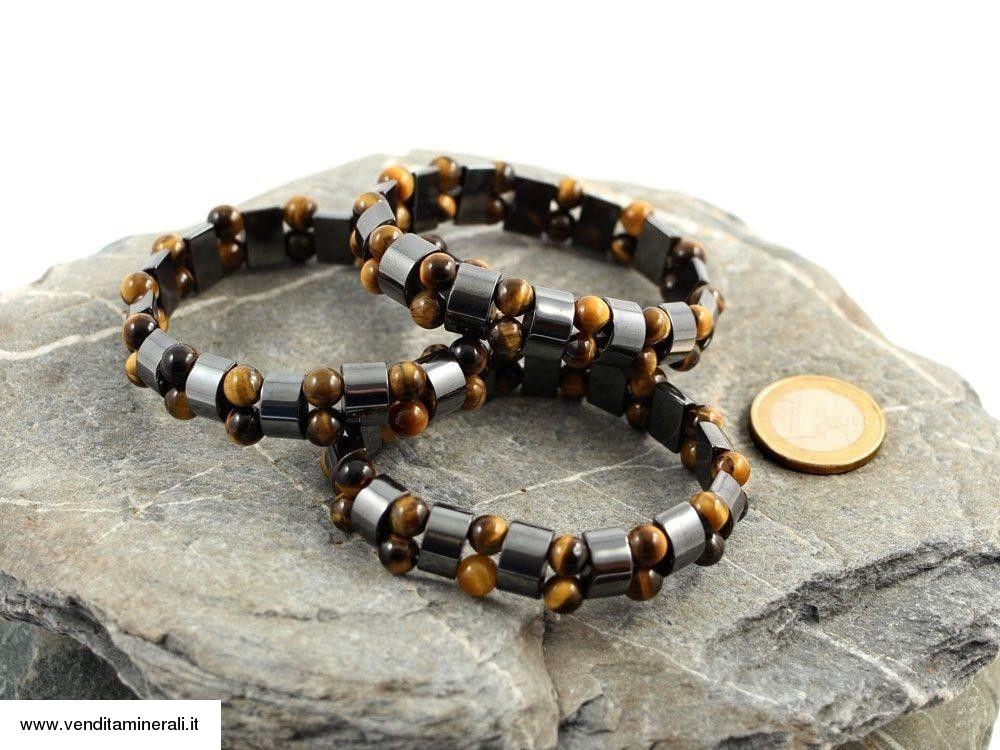 Ematite bracciale con occhio di tigre