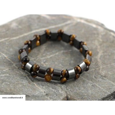 Ematite bracciale con occhio di tigre