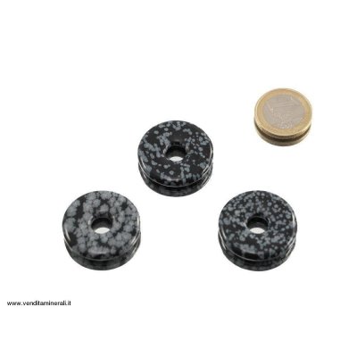 Ossidiana fiocco di neve a forma di ciambella - 30 mm