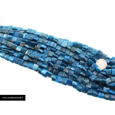 Filo di catena a rettangolo blu apatite