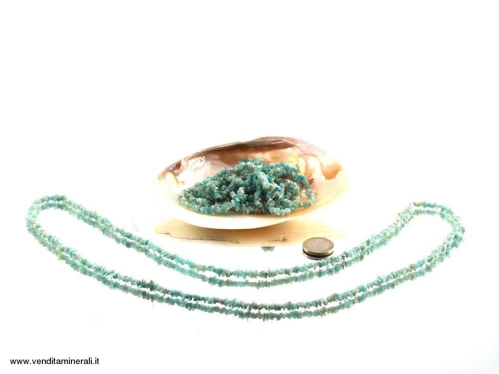 Lunga catena di scheggia amazzonite