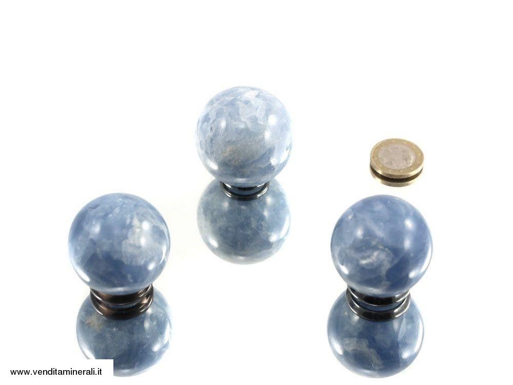 Calcite palla blu chiaro 4 cm