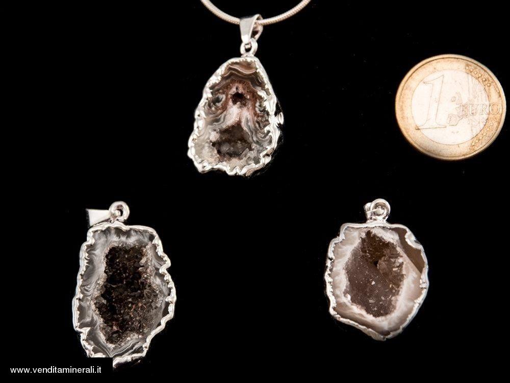 Geode ciondolo argentato - 1 pezzo