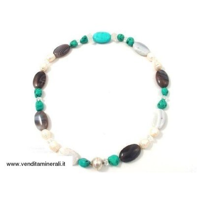 Collana in agata perla turchese