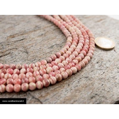 Filo a sfera in rodocrosite da 6 mm