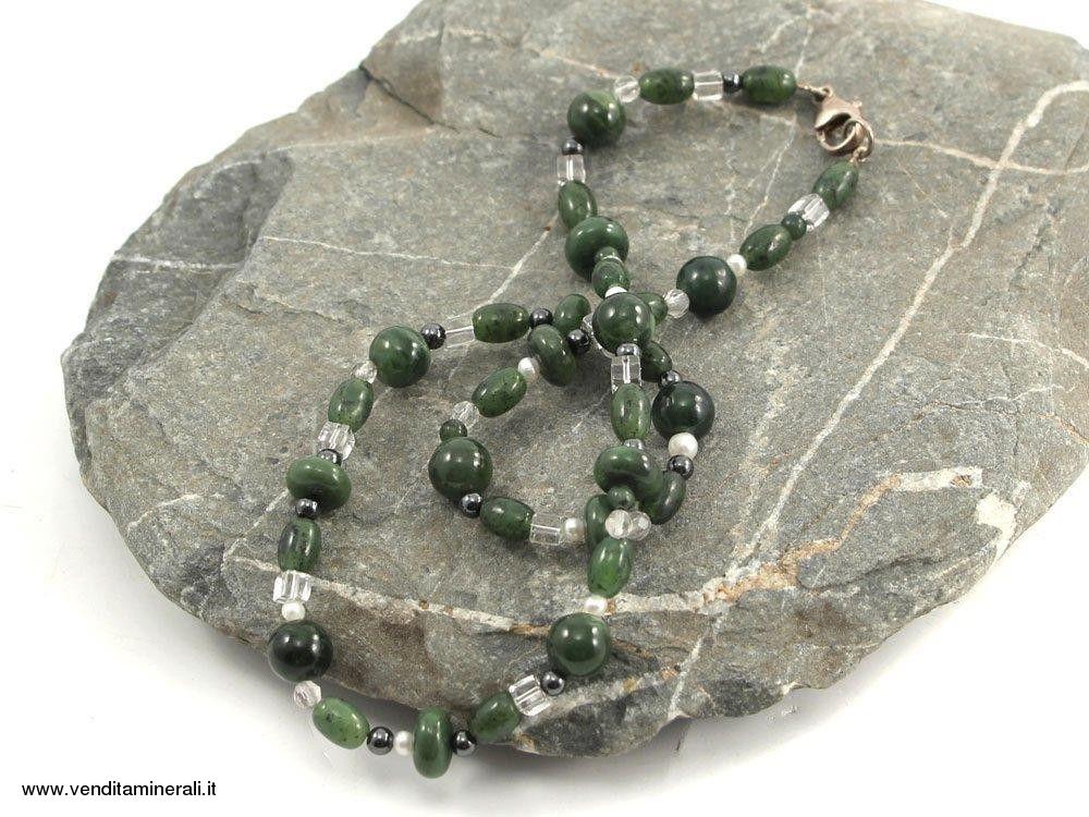 Nefrite con perle e strass