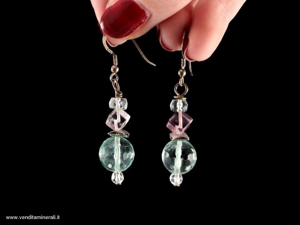 Orecchini in fluorite