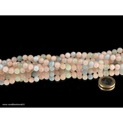 Filo catena in Morganite 8 mm