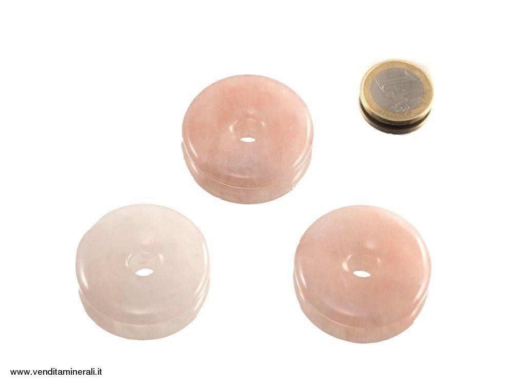 Quarzo rosa a forma di ciambella - 40 mm