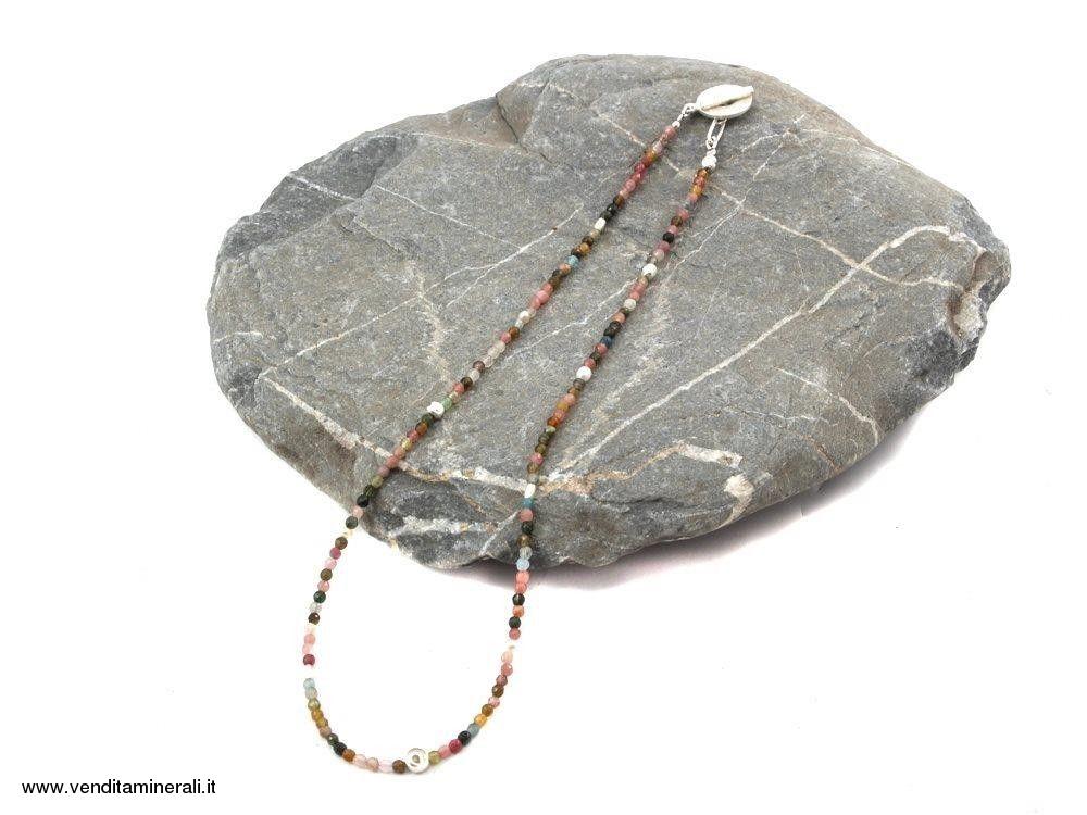 Collana di tormalina con perle d'acqua dolce